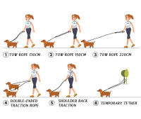 CAWAYI KENNEL Correa Reflectante De Nylon Para Perros Pequeños Y Grandes Para Correr Con Las Manos Libres Correa De Tracción Para Mascotas - details 1