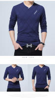 Camiseta De Manga Larga Para Hombre Estilo Casual Slim Fit Con Cuello En V Moda Harajuku Ropa Deportiva Camisetas Top Para Todas Las Estaciones - details 9