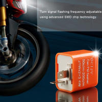 Relé De Frecuencia Ajustable Para Motocicleta LED Indicador De Giro De Alta Potencia DV 12V Protección Múltiple Negro/Ámbar Tamaño 35x35x27mm - details 4