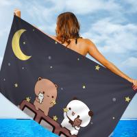 Toalla De Playa Absorbente Y Secado Rápido De Microfibra Panda Cartoon Bubududu Suave Para Yoga Natación Senderismo Toalla De Baño Rectangular Tamaño 76x182 Cm - details 2
