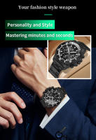 Reloj De Cuarzo Para Hombre Multifuncional Lujo Nocturno Resistente Al Agua Estilo Negocios Serie Reloj De Pulsera De Acero Inoxidable Moda Casual - details 3