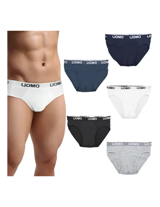 Mediawave Store Calzoncillos para hombre B-0021 mod. NIKI algodón sólido con banda elástica - 1