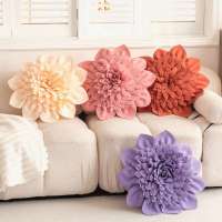 Funda de almohada con flores tridimensionales, color sólido, flor de roca, lirio de agua, cojín para mesita de noche, almohada para ventana salediza - details 4
