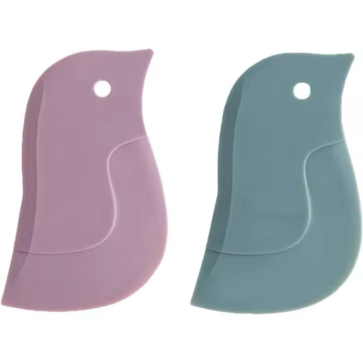 Herramienta de cocina con forma de pingüino, 2 uds., cuchilla de limpieza suave, raspador de platos de aceite, accesorios de cocina de 11x7cm, Color aleatorio - 1