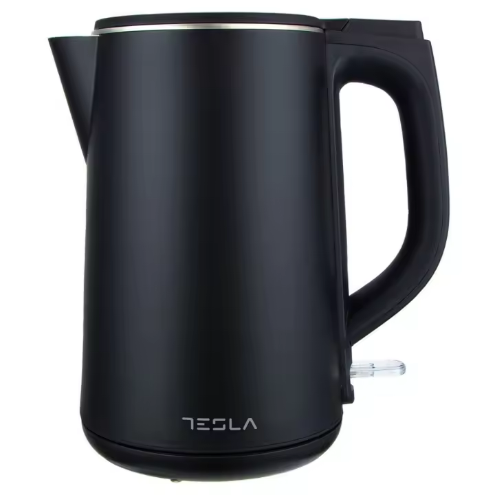 Tesla Hervidor de Agua Eléctrico KT301BX - 1.5 L Capacidad, Potencia 2200W, Tecnología Strix, Acero Inoxidable, Indicador LED, Tapa Pop-Up, Apagado Automático, Control Nivel de Agua (Color Negro) - 1
