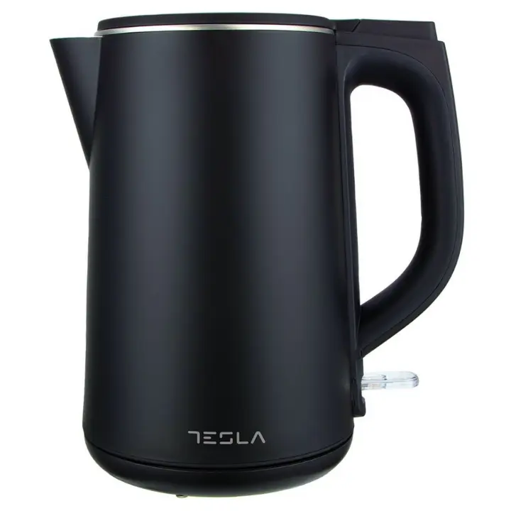 Tesla Hervidor de Agua Eléctrico KT301BX - 1.5 L Capacidad, Potencia 2200W, Tecnología Strix, Acero Inoxidable, Indicador LED, Tapa Pop-Up, Apagado Automático, Control Nivel de Agua (Color Negro) - 1