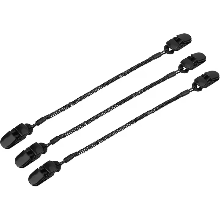 Hat Retainer Clips Sailing Clips, 3pcs Black Retainer Hat Clip for ing Fishing Boating Sailing Apparel Keeper Holder Coiled Cord - 1
