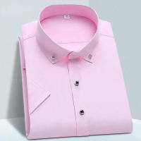Camisa De Encaje Para Hombre De Alta Calidad No Planchable Manga Corta Nuevo Ropa Sólida Negocios Camisas Blancas Azules Marinas Negras Rojas Para Oficina Y Viajes - details 12