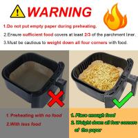 Papel de Pergamino para freidora de Aire, 50 Unidades cuadradas, Papel antigrasa, compatible con freidoras COSORI, Ninja, Tefal y Russell Hobbs (sin blanco) - details 3