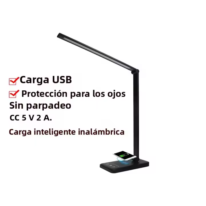 Lámpara De Escritorio LED Inteligente Recargable Por USB Con Iluminación Wireless Plegable Para Niños Y Adultos Para Oficina Y Dormitorio Material ABS Y Aluminio - 1