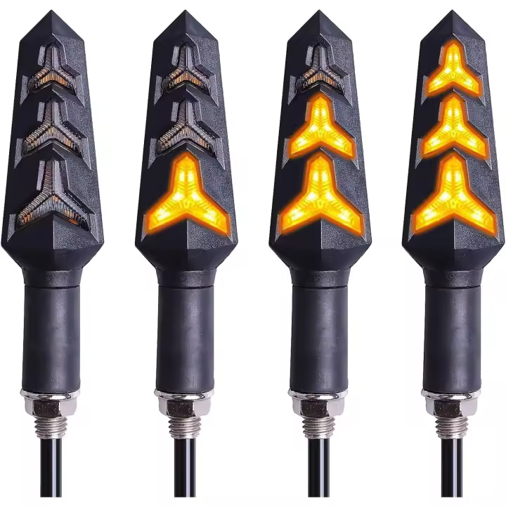 piezas de indicadores de motocicleta de colores, luces de señal de giro, indicadores de giro de motocicleta, 12 V, 12 bombillas LED para motocicleta, scooter, cuatriciclo, crucero, todoterreno, forma de Y - 1