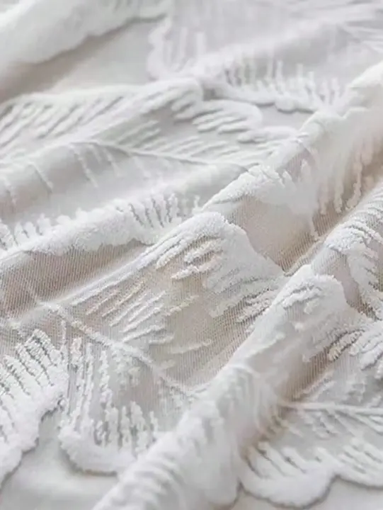Cortina De Voile Translúcida Romántica Francesa Con Diseño De Flor 3D Para Ventana Cortina De Luz Con Sombreador De Ventana Instalación Lateral Moderno Para Hogar Y Hotel - 1