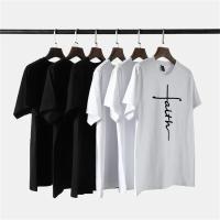 Camiseta Deportiva De Hombre Clásica Jesús Manga Corta Impresión De Feith Para Ejercicio Estilo Casual Transpirable Y De Secado Rápido - details 1