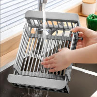 Engranajes Ajustables De Acero Inoxidable Para Cocina Organizador De Platos Y Verduras Rack De Secado Para Lavabo Extensible - details 7