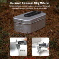 Caja De Almuerzo Campingmoon Plegable De Aluminio 650ml / 1300ml Con Mango Para Camping Picnic Contenedor Bento De Acampar - details 7