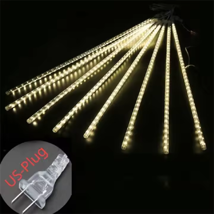 Luces De Lluvia De Meteoros Solares Impermeables Para Jardín Y Árbol De Navidad 8 Tubos Decoración De Fiesta De Navidad Boda Y Festivales - 1