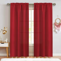 2PCS Cortinas De Color Sólido Con Bolsa De Mango Simple Para Filtering Luz Adecuadas Para Decoración De Sala De Estar Oficina Hogar Dormitorio - details 0