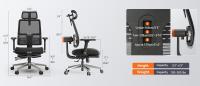Silla ergonómica NEWTRAL MagicH-BPro con reposapiés, respaldo que sigue automáticamente la cabeza, soporte lumbar adaptable, reposabrazos ajustables, 4 posiciones de bloqueo - Negro - details 6