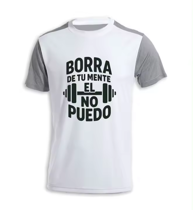 MERCHANDMANIA CAMISETA bicolor frase motivadora borra de tu mente el no puedo tshirt - 1