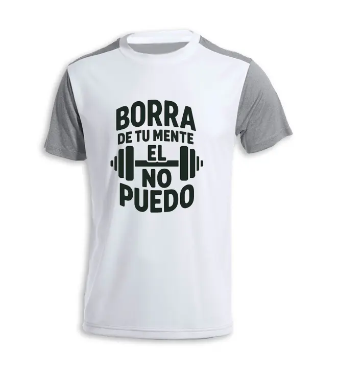 MERCHANDMANIA CAMISETA bicolor frase motivadora borra de tu mente el no puedo tshirt - 1
