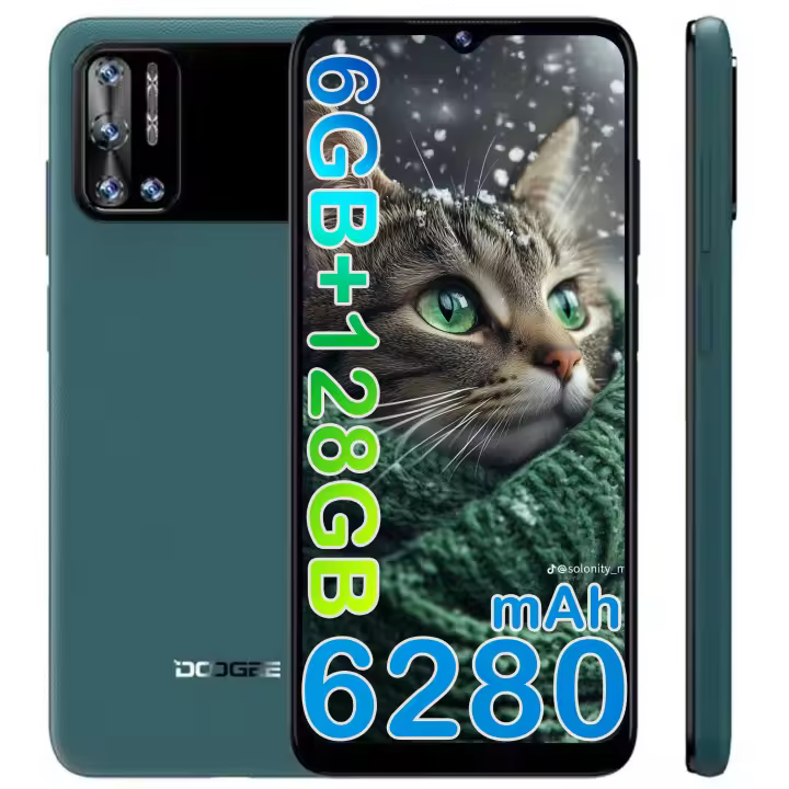 DOOGEE N40 Pro 4G Libres teléfonos móviles 6GB+128GB 6380 mAh/Carga Rápida Tipo-C de 24 W 6.52'' HD+ Dual SIM Smartphone - 1