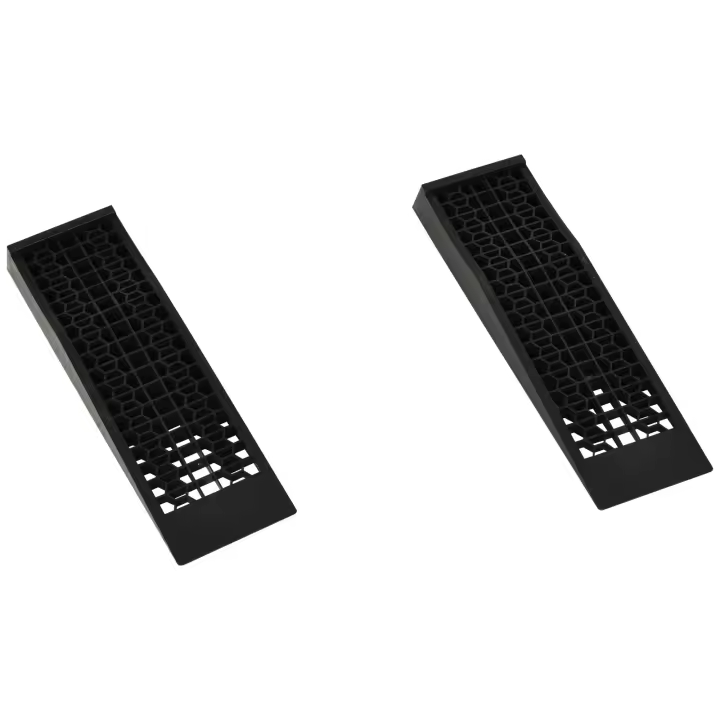 HOMCOM Set de 2 Piezas Rampa de Acceso, Rampa de Umbral, Rampa de Acera, Rampas de Goma 3T PP Negro 70 x 19,5 x 7,8 cm - 1