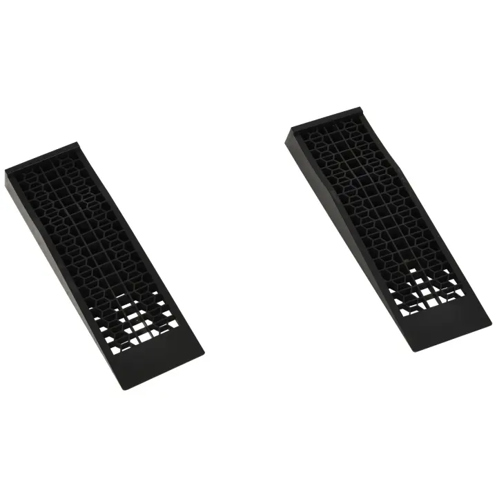 HOMCOM Set de 2 Piezas Rampa de Acceso, Rampa de Umbral, Rampa de Acera, Rampas de Goma 3T PP Negro 70 x 19,5 x 7,8 cm - 1