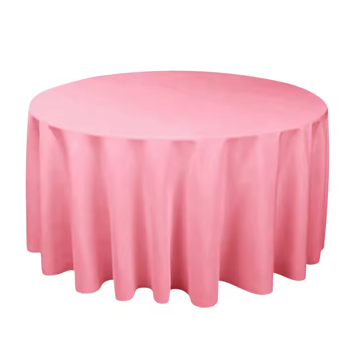Mantel Redondo De Seda Blanca Resistente Al Agua Para Boda Cubierta De Overlay Brillante Y Suave Para Banquete Decoración De Mesa - 1