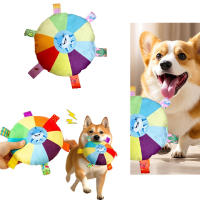Bola Interactiva Para Perros Con Arco Iris Y Tabs De Agarrar Juguetes De Masticar Para Mascotas Accesorios Para Entrenamiento Al Aire Libre De Perritos - details 0