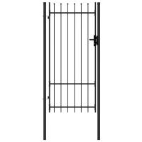 vidaXL Cancela de Valla Sencilla de Puntas Acero Negro Puerta de Jardín Dimensiones 1 x 1 m,  1 x 1.2 m,  1 x 1.5 m y mas - details 4