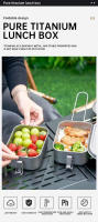 Caja De Almuerzo Plegable De Titanio Puro Para Exteriores Caja Bento De Camping Con Manija Portátil Sellada Para Estudiantes Caja De Picnic Con Mantenimiento De Frescura - details 2