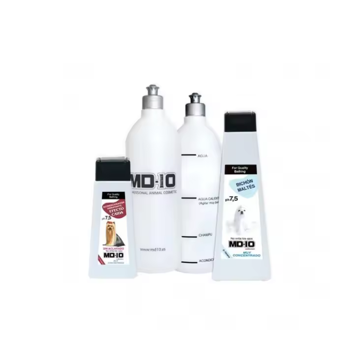 Pack Productos para Perros de Raza Bichón Maltés - Champú para Perros, Acondicionador Hidratante para Perros y 2 Botellas Mezcladoras - Vegano - Fabricado en España - MD-10 COLLECTION - 1