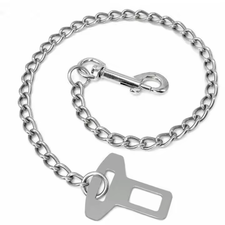 Cadena de acero inoxidable 304  cinturón de seguridad para perros  60 cm  para perros  gatos  mascotas  coche  cinturón de seguridad - 1