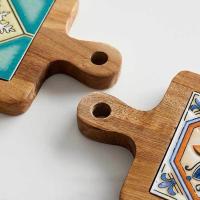Tappetizes De Madera Estilo Japonés Creativos Antideslizantes Con Patrón Artístico Delineado Delicado Para Bebidas Tamaño Approx 10x10cm - details 2
