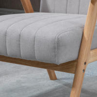 Silla tapizada Silla reclinable Diseño Skandi Patos de Madera de Caucho Gris Claro Adecuado para salón y relajación Tapizado, Modern Estilo, sensación Tecnológica, experiencia inteligente - details 4