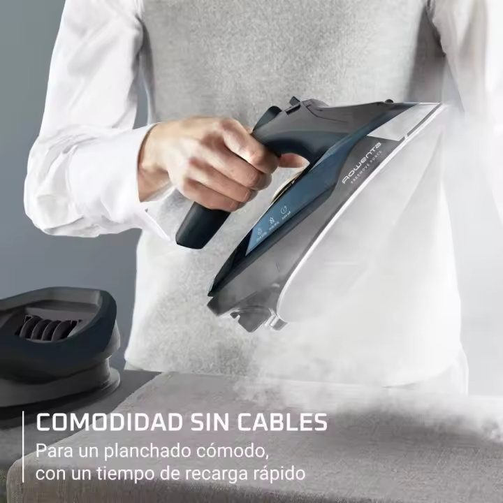 Rowenta - Plancha de vapor DE6725D1 Freemove Force con suela de cerámica, 2600 W y vapor continuo para planchado eficiente en casa - 1