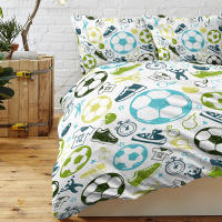 Juego De Edredón Y Fundas De Almohada Deportivo Reversible 3 Piezas Set De Ropa De Cama Moderno Con Estampado De Fútbol Para Todas Las Estaciones - details 4