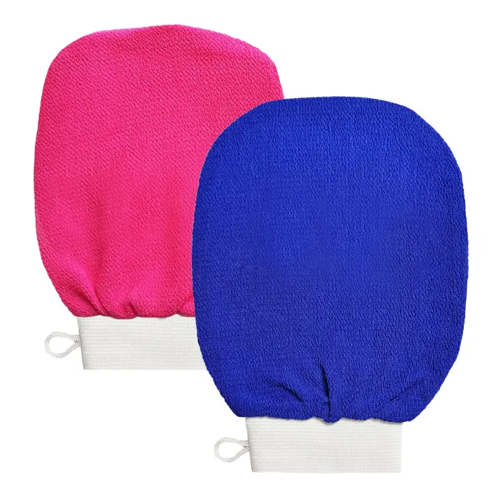 Guantes Exfoliantes para Spa - Paquete de 2, Eliminador de Bronceado Falso, Removedor de Piel Muerta, Exfoliante Corporal Profundo de Doble Cara - 1