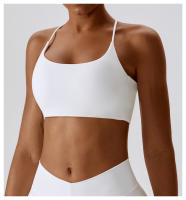Sujetador Deportivo Para Mujer En Color Sólido Con Doble Correa U En Espalda Cruzada Para Gimnasio Yoga Fitness Running Suave Con Almohadilla De Pecho - details 3