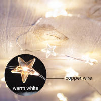 Luces De Navidad LED Para Interior 60LED Cadena De Estrellas Plateada Luz De Fairy Operadas Por Batería Para Bodas Y Navidad Decoración De Pared Y Cama - details 2