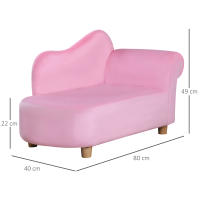 HOMCOM Sillón Infantil Sillón para Niños de 3-5 Años Mini Sofá Tapizada en Poliéster con Asiento Acolchado Carga 50 kg 80x40x49 cm Rosa - details 2