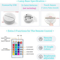 Lámpara De Juego 3D LED Para Fiesta Y Decoración De Habitación Luz Nocturna USB Para Mesa Iluminación De Navidad Para Dormitorio - details 6