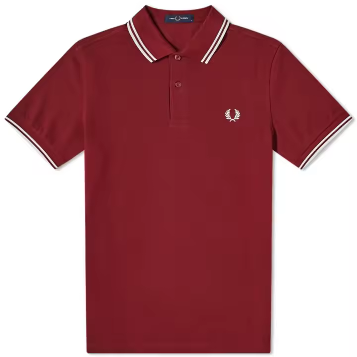 Fred Perry Slim Fit Twin Tipped Polo Port White White - 1