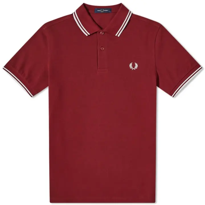 Fred Perry Slim Fit Twin Tipped Polo Port White White - 1