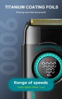 VGR Afeitadora Profesional Eléctrica Recargable Para Hombres Trimmer De Barba LED 9000 RPM Reciprocante V-378 Doble Cuchilla Reciprocante - details 4