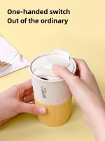 Taza De Café Portátil Doble Pared De Plástico Y Estraw Para Viajes Con Tapa Regalo Para Hombres Y Mujeres Taza De Bebida Ecológica - details 4