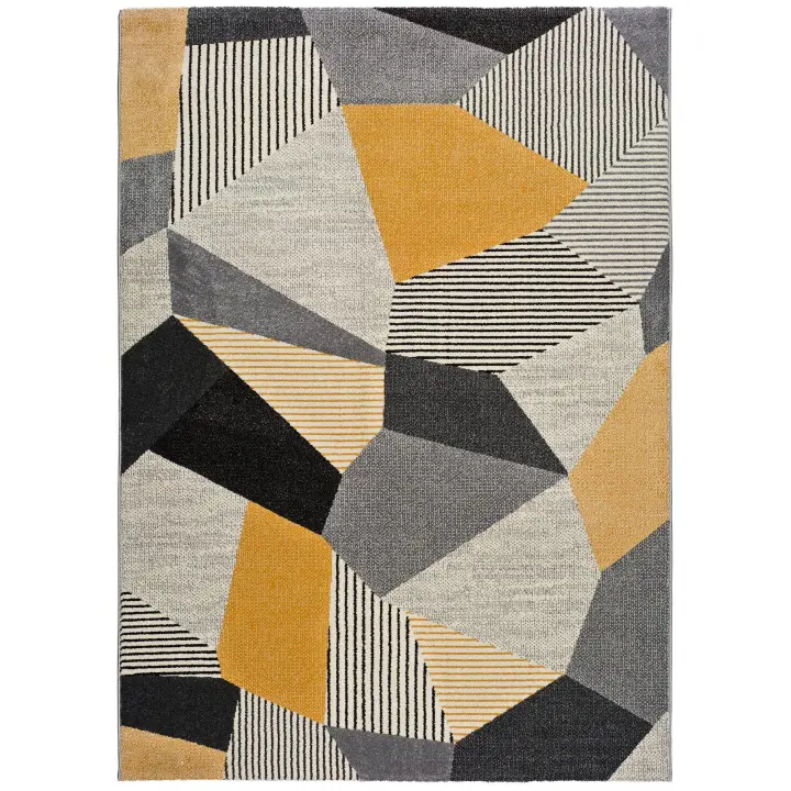 ATTICGO Alfombra de Interior Estilo Geométrico en Gris - Gladys 12140 | 60X120, 80X150, 140X200, 160X230 cm - 1