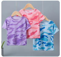 Camiseta De Verano Para Niños Y Niñas Con Estampado De Camuflaje Secado Rápido Manga Corta Cuello Redondo Deportiva Casual - details 10