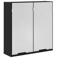 Gabinete Espejo de Baño vidaXL - Roble Negro, 64x20x66.5 cm, Hecho de Madera Elaborada - details 1