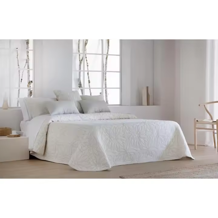 JVR - COLCHA TIPO 10 modelo NENUFAR - Tejido Jacquard Pique - Fabricado en España - Cama 90/105/135/150/160/180 - 1